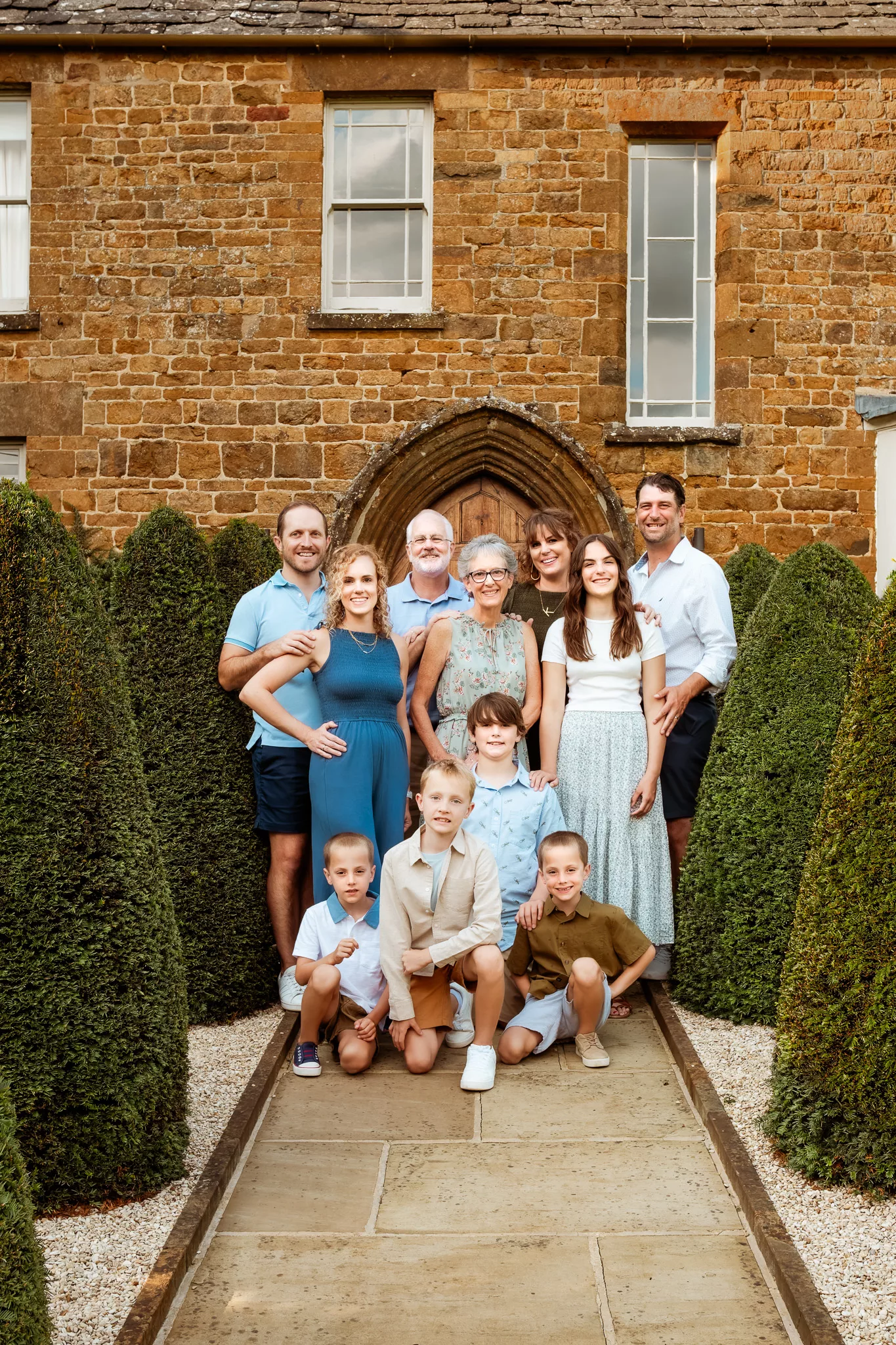 A family reunion photographed in the Cotswolds