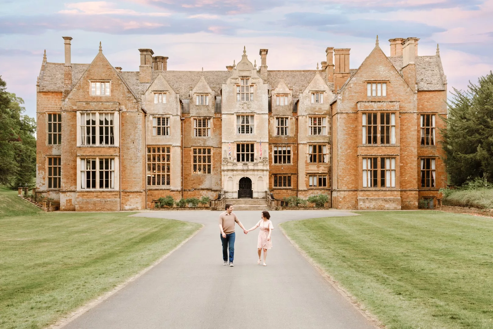 Wroxton Abbey Fairleigh Dickinson College Proposal Couple Photography near Banbury Cotswolds