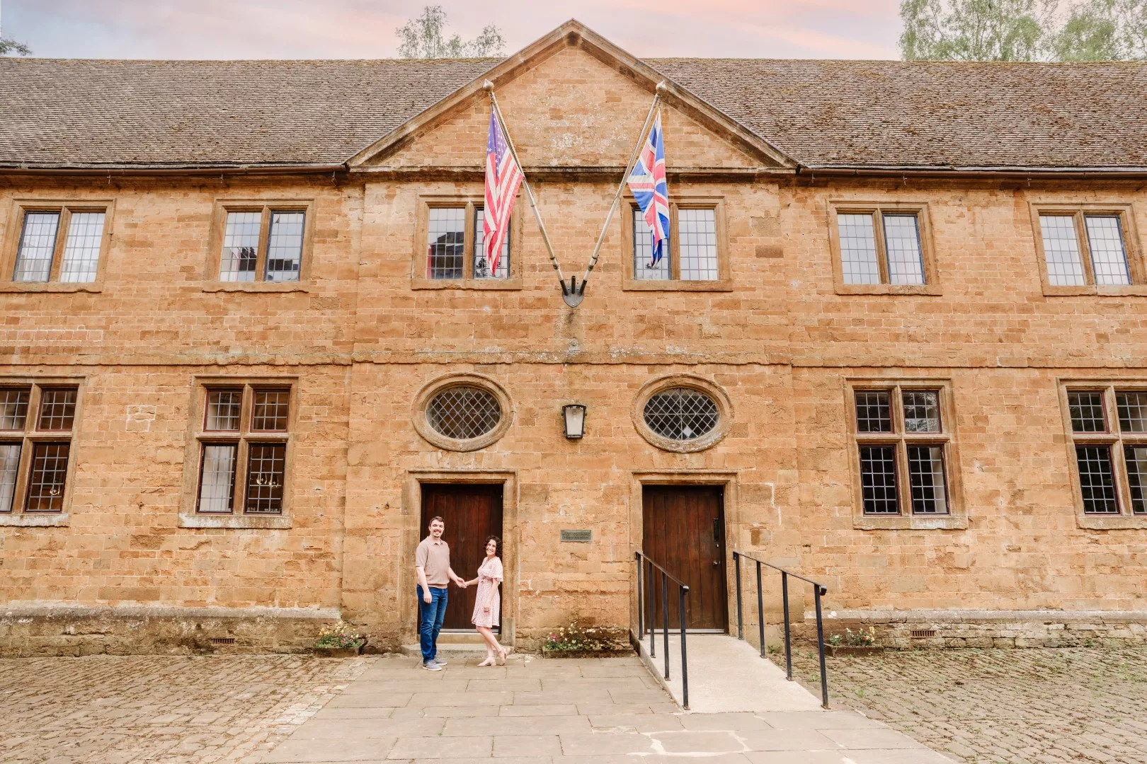 Wroxton Abbey Fairleigh Dickinson College Proposal Couple Photography near Banbury Cotswolds