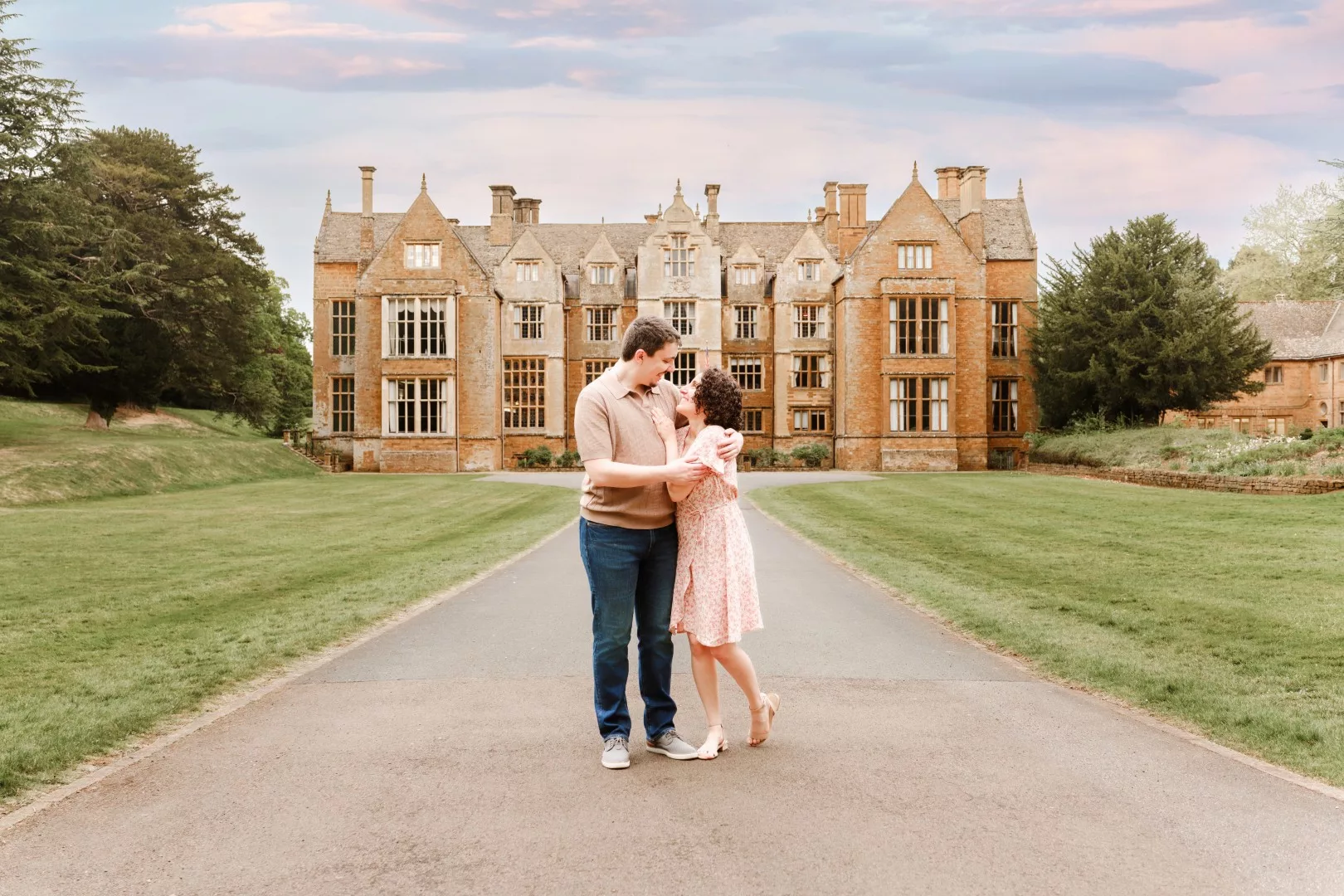 Wroxton Abbey Fairleigh Dickinson College Proposal Couple Photography near Banbury Cotswolds