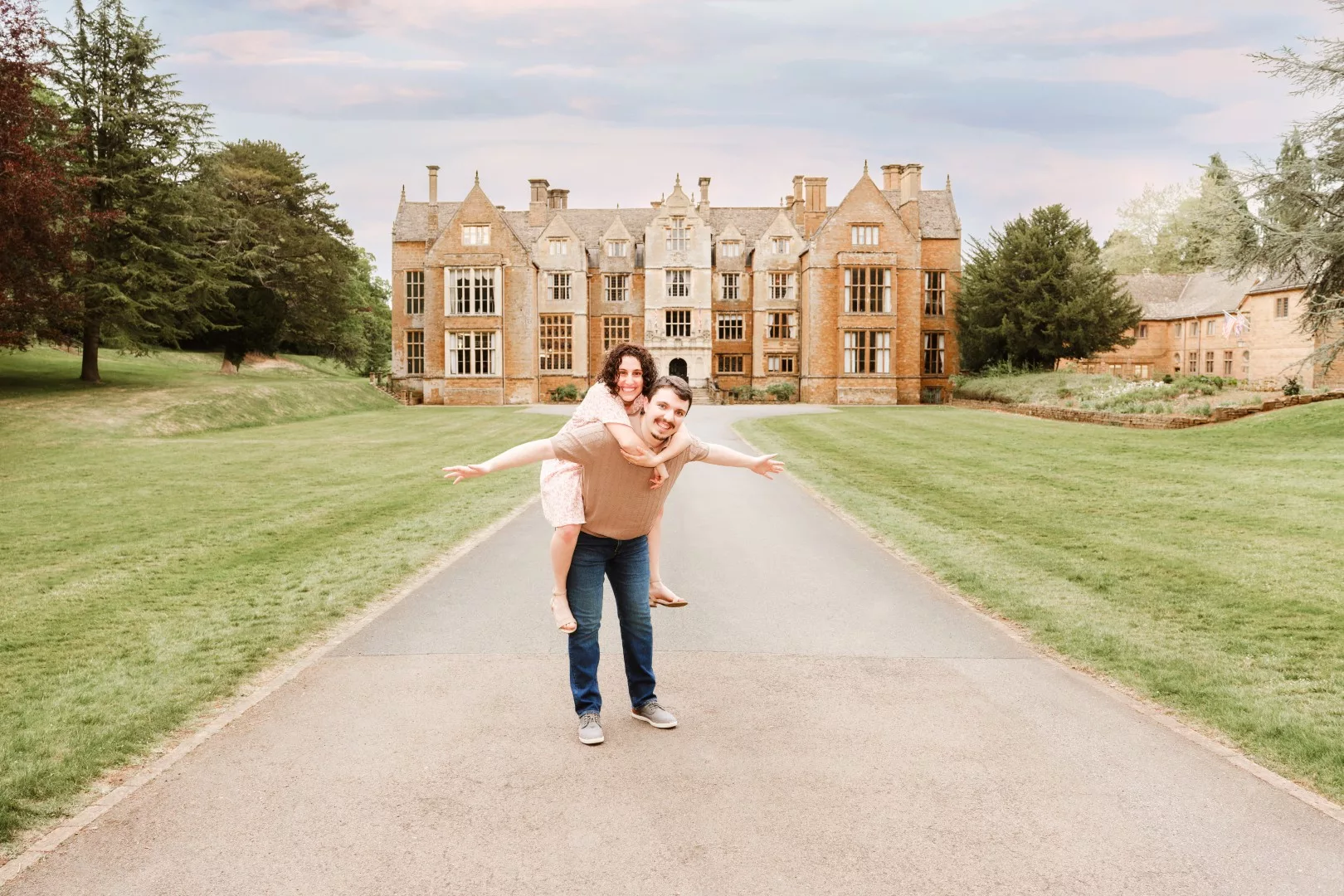Wroxton Abbey Fairleigh Dickinson College Proposal Couple Photography near Banbury Cotswolds