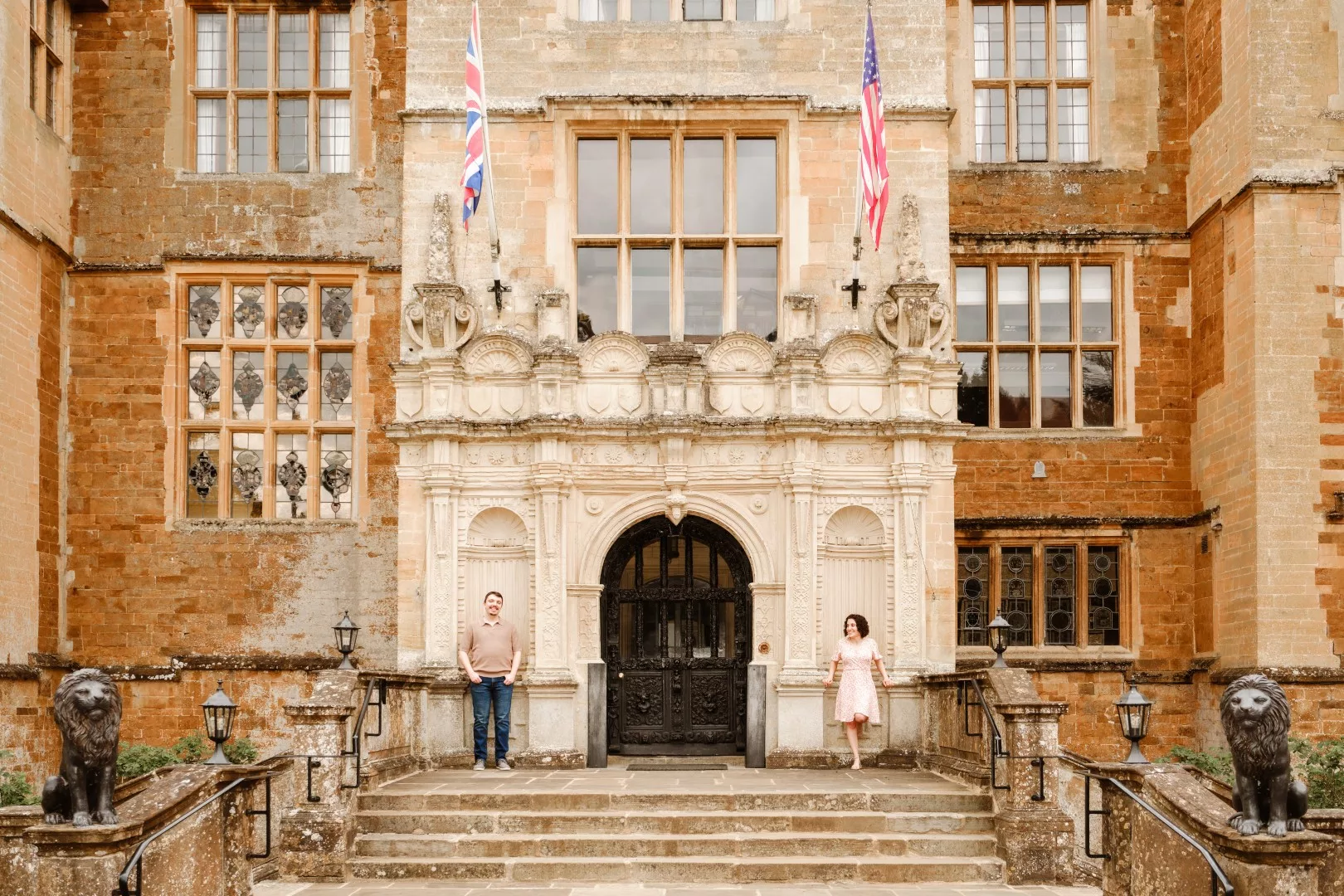 Wroxton Abbey Fairleigh Dickinson College Proposal Couple Photography near Banbury Cotswolds