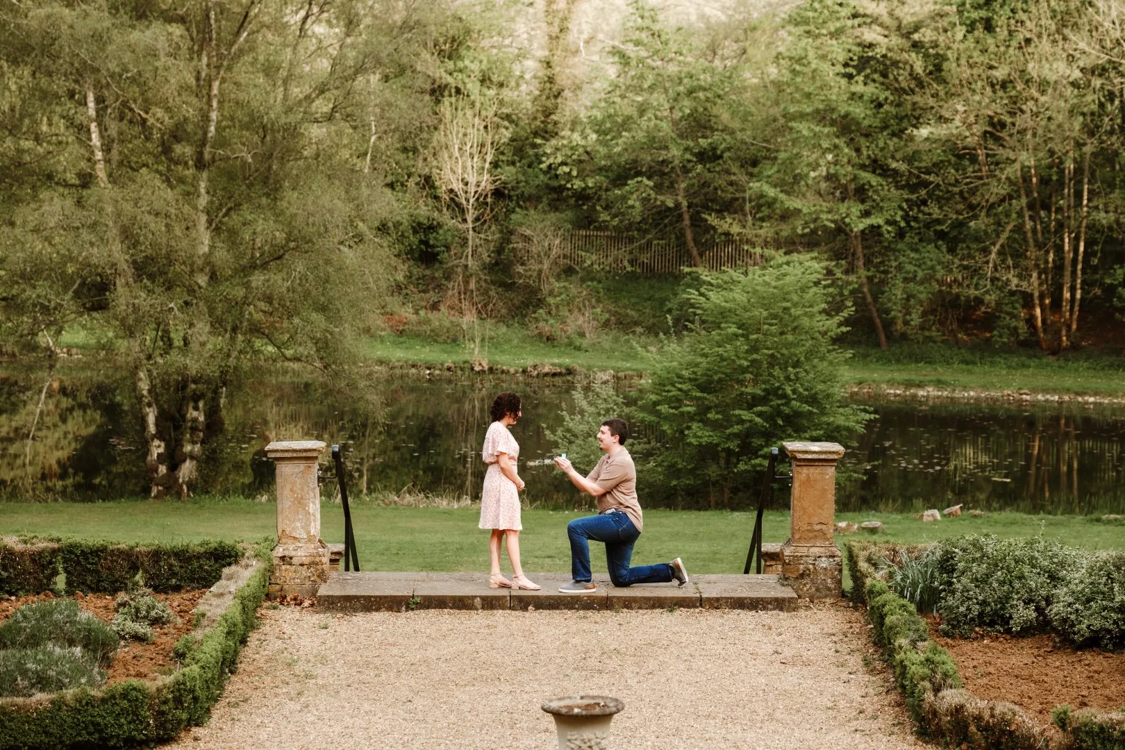 Wroxton Abbey Fairleigh Dickinson College Proposal Couple Photography near Banbury Cotswolds